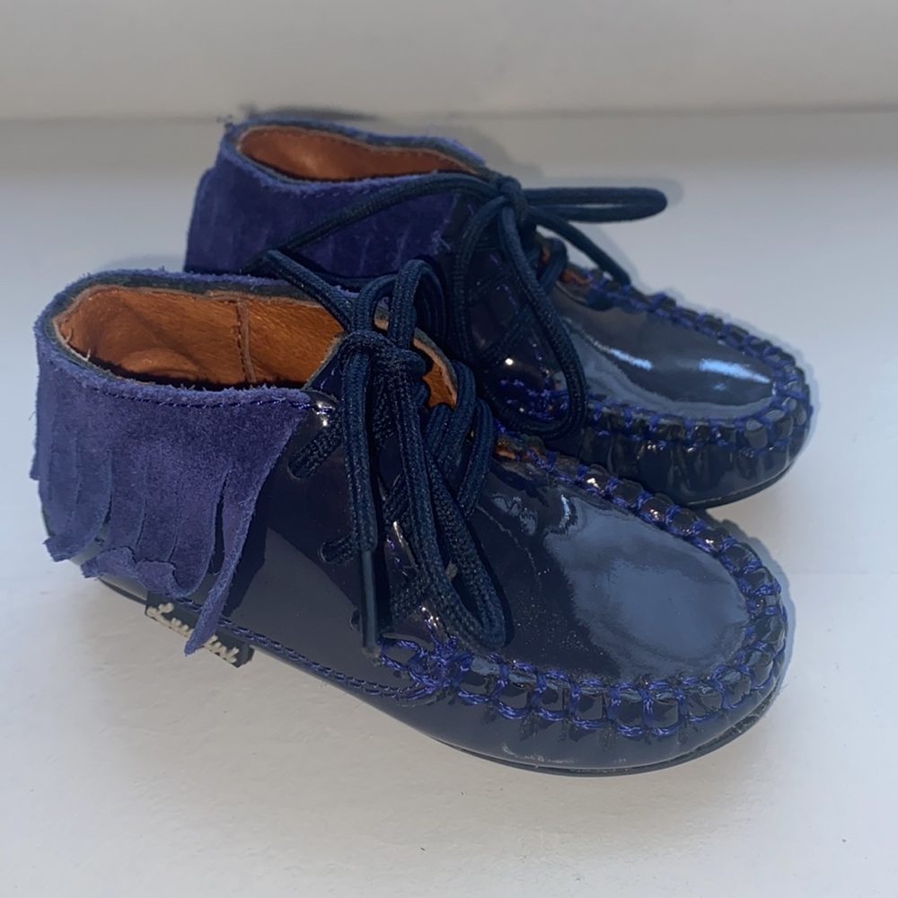 Luccini Patent Leather Seude Boys Booties Shoes